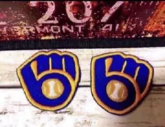 【新品❣️】MLB ブリュワーズ　アイロン　接着ワッペン　2枚セット