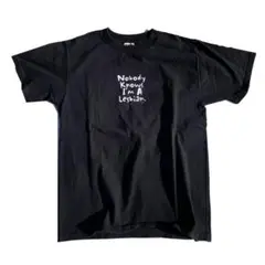 【90s】USA製 Lesbian メッセージ プリント Tシャツ ブラック M