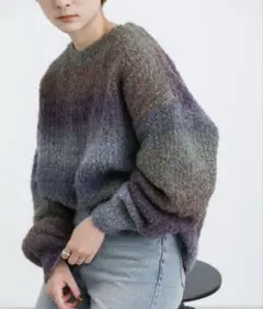 select moca クルーネックグラデーショ ンニット