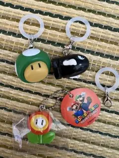 マリオ キラー 1UPキノコ ファイアフラワー マスコット チャーム