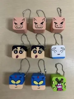 クレヨンしんちゃん　キューブラバーマスコット　5種9個