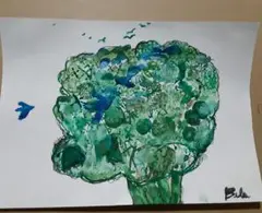 水彩画 ブロッコリー 2023年