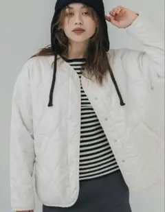 coca 2wayキルティング　ボアジャケット