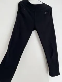 ブラックカジュアルパンツ フリース裏地付き