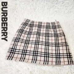 希少 美品【バーバリーブルーレーベル】ホース刺繍リボンフリルスカートノバチェック 2025年最新】BURBERRY BLUE LABEL レディース ミニスカートの