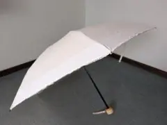 日傘 折りたたみ傘 Because レース縁取り クリーム色 UVカット