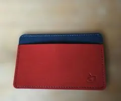 レザー パスケース 定期入れ レッド ネイビー バイカラー