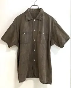 TUKI BLOUSES 0106 半袖 オープンカラーシャツ 後染めブラウン