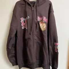 LA New Yorkバスケットボール ブラウンパーカーサイズL 裏起毛