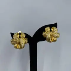 226ヴィンテージ 訳あり　ゴールド 花形 メタル ピアス