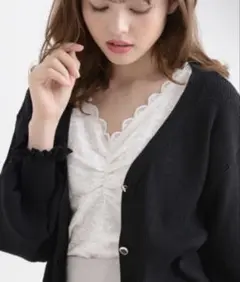 マジェスティックレゴン スカラップギャザーインナー ホワイト