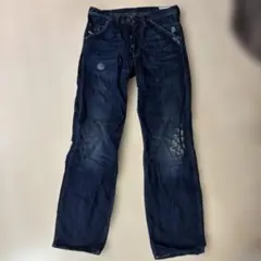 DIESELダメージ加工 ダークブルー デニム W28 L30