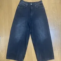 【美品】H&M スーパーバギー　ブラックデニム　美シルエット　W31 L30