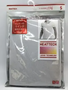新品未使用　ユニクロヒートテック　シームレスV ネックT 半袖　ライトグレー　S