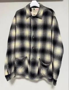 50s Field & Streamオンブレシャドーチェックウールシャツブラックのサムネイル