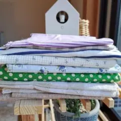 綿生地8枚セット（花柄・ストライプ・ドット）量り売り350g