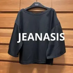 美品JEANASIS 黒フレアスリーブ七分袖シャツ ワイド ジーナシス