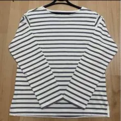 MUJI 無印良品 グレー 太番手ボートネック長袖Ｔシャツ