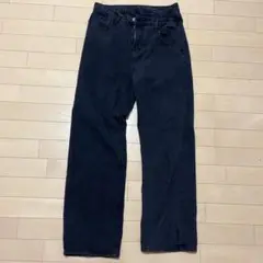 ブラック ストレートデニムパンツ