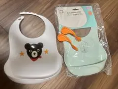 4点セット　シリコンエプロン　カトラリー