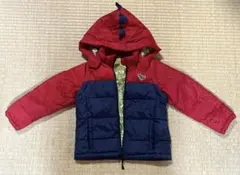 クレードスコープ 恐竜 ダウンコート 赤 ネイビー 110cm 男の子