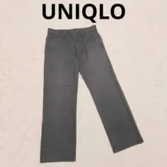 ユニクロ コットンストレートパンツ チノパン グレー M カジュアル シンプル