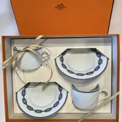 【未使用保管品】エルメス　シェーヌダンクル　ブルー　プレート　27.5㎝　箱付き 未使用保管品】エルメス シェーヌダンクル ブルー プレート 27.5㎝ 箱