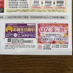 伊東園ホテルズ 宿泊割引券2種セット　静岡県伊豆長岡、土肥、大仁、宇久須温泉のサムネイル