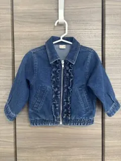 【petit main】美品⭐︎フリル付きデニムジャケット 80cm