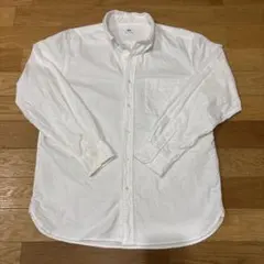 ユニクロ オックスフォードシャツ ホワイト ボタンダウン Lサイズ