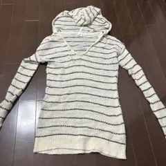gap ボーダー ニットフーディー
