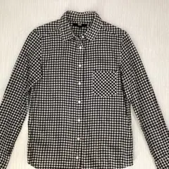 UNIQLO フランネルチェック柄シャツ Sサイズ ブラック✕ホワイト