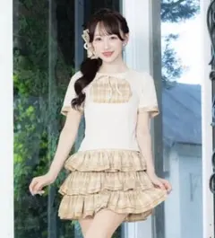 evelyn 半袖 セットアップ リボン ドット柄 お姉さん系 - メルカリ