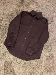 ダークパープル ボタンアップシャツ