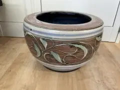 マ*ん様 大きい水瓶 ピータン壺 陶器 龍絵柄 めだか鉢 金魚鉢 睡蓮鉢 火鉢 マ*ん様 大きい水瓶 ピータン壺 陶器 龍絵柄 めだか鉢 金魚鉢 睡蓮鉢
