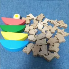 木製動物パーツとボートセット
