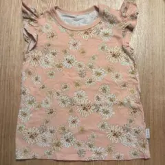 ユニクロ　Paul&Joe　花柄フリル袖Tシャツ 100cm ピンク