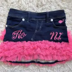 極美品✨RONI ロニィ ピンクフリル デニムスカート XL 154～162cm