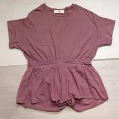 N.ナチュラルビーティーB バックリボン 半袖Tシャツ くすみピンクのサムネイル
