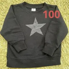 devilrock ブラック 裏起毛トレーナー 100