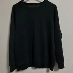 ブラック クルーネック スウェット