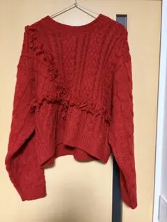 LOWRYS FARM ローリーズファーム ケーブルフリンジSHORT丈