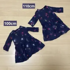 ベビーギャップ 星柄ワンピース 七分袖 2着セット