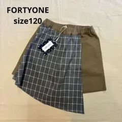 新品　fortyone アシンメトリックチェックショートパンツ 120