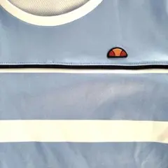 エレッセ♡【美品】くすみブルーのストライプ Tシャツ M