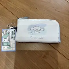 あ*こ様 猫*様 シナモロール キーケース つきパスケース透明ポケット付き（リー