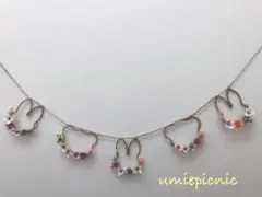 タイムSALE❣️春色パステルカラー可愛い❣️子うさぎと子ぐまのガーランド　リース