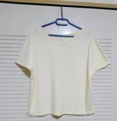 オフホワイト カットソー　Tシャツ フリーサイズ　F10　まとめ買い歓迎