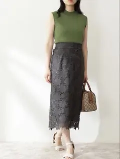 N.ケミカルレースロングスカート　M