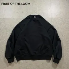FRUIT OF THE LOOM 無地スウェット黒 L前Vガゼットソリッド古着